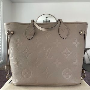 Auth Louis Vuitton Empreinte Neverfull Turtledove